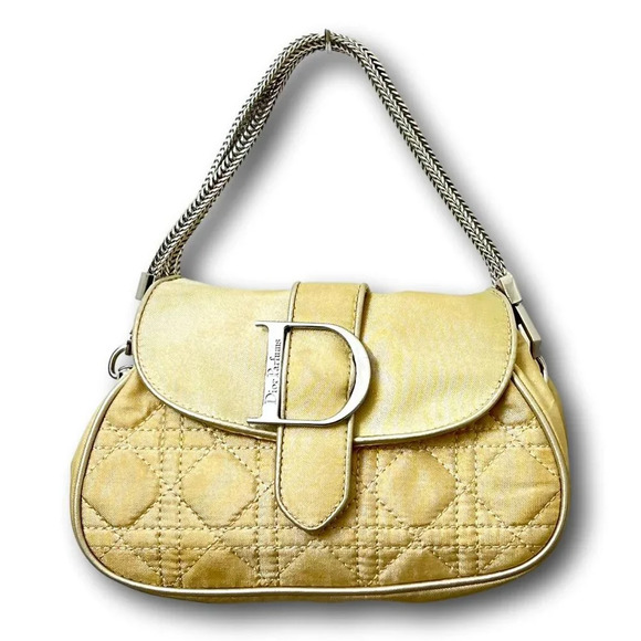 Upcycled & Reworked Christian Dior Monogram Quilted Gold Crossbody Clutch Bag - Picture 8 of 16